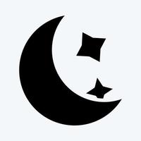 icône nuit. adapté au symbole d'halloween. style de glyphe. conception simple modifiable. vecteur de modèle de conception. simple illustration