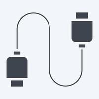 câble d'icône. adapté au symbole des composants informatiques. style de glyphe. conception simple modifiable. vecteur de modèle de conception. illustration simple