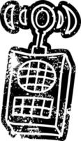 icône grunge dessin d'un talkie-walkie vecteur