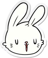 autocollant d'un visage de lapin de dessin animé vecteur