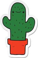 autocollant d'un cactus de dessin animé vecteur