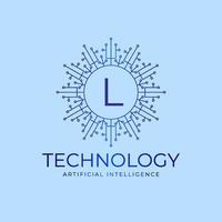 lettre l limites de la technologie intelligence artificielle élément de conception de logo vectoriel initial