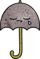 parapluie de dessin animé de texture grunge rétro vecteur