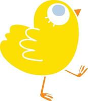 oiseau jaune de dessin animé dessiné à la main excentrique vecteur