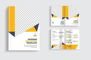conception de brochure pliante polyvalente minimale abstraite ou conception de brochure d'entreprise. conception de modèle de brochure entièrement organisée et modifiable. vecteur