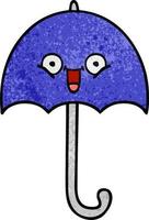 parapluie de dessin animé de texture grunge rétro vecteur