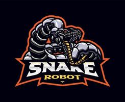 création de logo de mascotte de robot serpent vecteur