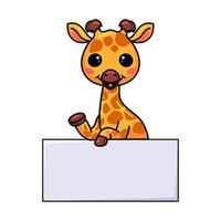 mignon petit dessin animé de girafe avec signe vierge vecteur