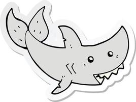 autocollant d'un requin de dessin animé vecteur