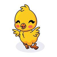 dessin animé mignon petit poussin jaune vecteur