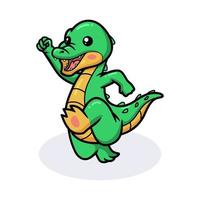 dessin animé mignon petit crocodile heureux vecteur