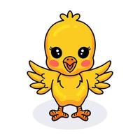 dessin animé mignon petit poussin jaune vecteur