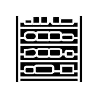 étagères fromage production glyphe icône illustration vectorielle vecteur