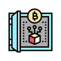illustration vectorielle de l'icône de couleur du service de stockage de crypto-monnaie vecteur