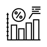 augmenter le pourcentage d'illustration vectorielle de l'icône de la ligne de prêt vecteur