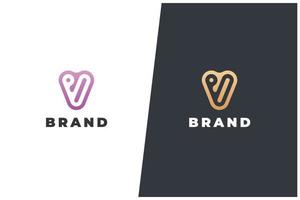 v lettre logo vecteur concept icône marque déposée. marque de logo universel v