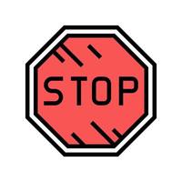 Arrêtez l'illustration vectorielle de l'icône de couleur du panneau de signalisation routière vecteur