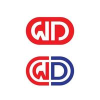 modèle de vecteur de logo initial simple lettre wd