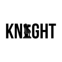 modèle vectoriel de logo de typographie d'échecs de chevalier