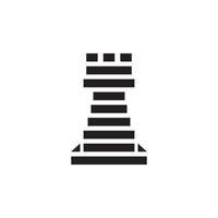 modèle de vecteur de logo d'échecs de tour de brique