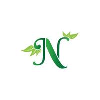 lettre n nature logo vecteur