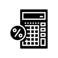 calcul du pourcentage de prêt glyphe icône illustration vectorielle vecteur