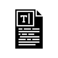 illustration vectorielle d'icône de glyphe de texte de rédaction vecteur