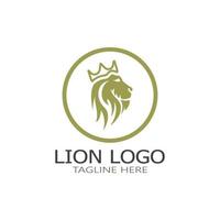 roi lion logo vector illustration design.gold lion roi tête signe concept isolé fond noir