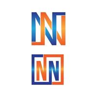 concept de logo lettre nn moderne et élégant vecteur