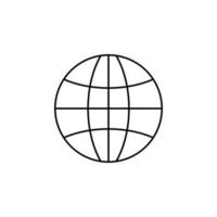monde, terre, global fine ligne icône vector illustration logo modèle. adapté à de nombreuses fins.