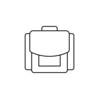 sac à dos, école, sac à dos, modèle de logo d'illustration vectorielle d'icône de ligne mince de sac à dos. adapté à de nombreuses fins. vecteur