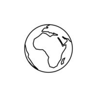 monde, terre, global fine ligne icône vector illustration logo modèle. adapté à de nombreuses fins.