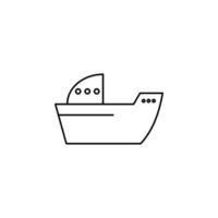 navire, bateau, voilier fine ligne icône vector illustration logo modèle. adapté à de nombreuses fins.
