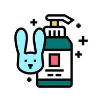 test de savon sur l'illustration vectorielle de l'icône de couleur des lapins vecteur