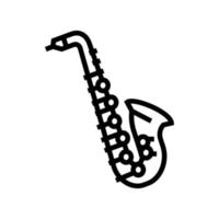 illustration vectorielle d'icône de ligne d'instrument de musique saxophone vecteur