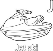 jet ski alphabet abc coloriage page j vecteur