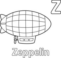 alphabet zeppelin abc coloriage z vecteur