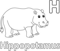 hippopotame alphabet abc coloriage h vecteur