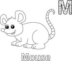 souris alphabet abc coloriage m vecteur