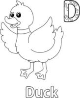 canard alphabet abc coloriage page d vecteur