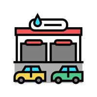 illustration vectorielle de l'icône de couleur du service de lavage de voiture du bâtiment vecteur