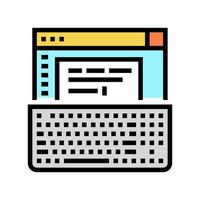 machine à écrire occupation couleur icône illustration vectorielle vecteur