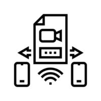 fichier vidéo envoyer à l'illustration vectorielle de l'icône de la ligne téléphonique vecteur