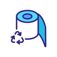 illustration de contour vectoriel icône de recyclage de papier toilette