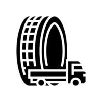 illustration vectorielle d'icône de glyphe de pneus de camion léger vecteur