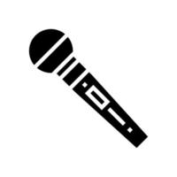appareil électronique de microphone pour chanter chanson glyphe icône illustration vectorielle vecteur