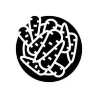 illustration vectorielle d'icône de glyphe de carottes sautées vecteur