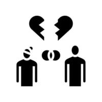 illustration vectorielle d'icône de glyphe de dictionnaire de droit de divorce vecteur