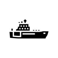 illustration vectorielle d'icône de glyphe de bateau de marine vecteur