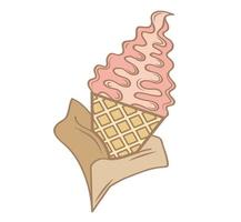 illustration de la crème glacée. illustration de dessin animé mignon crème glacée colorée vecteur